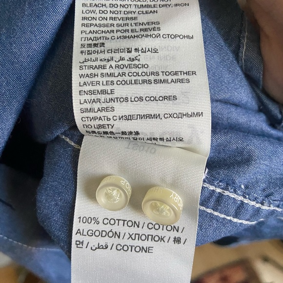 Superdry Button Down Chambray Long Sleeve Sz M - Picture 7 of 10